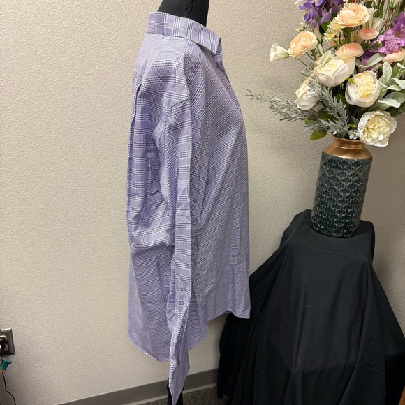 Jos A Bank Reserve Purple Plaid Dress Shirt 17-35 Tailored Fit 100% Cotton - Picture 4 of 7